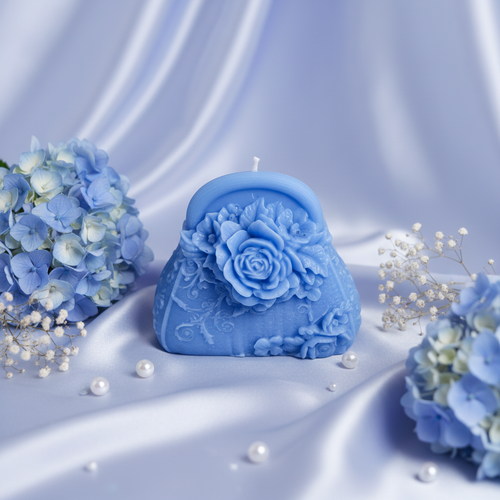 Blue Rose Purse Candle Dreamy Styled