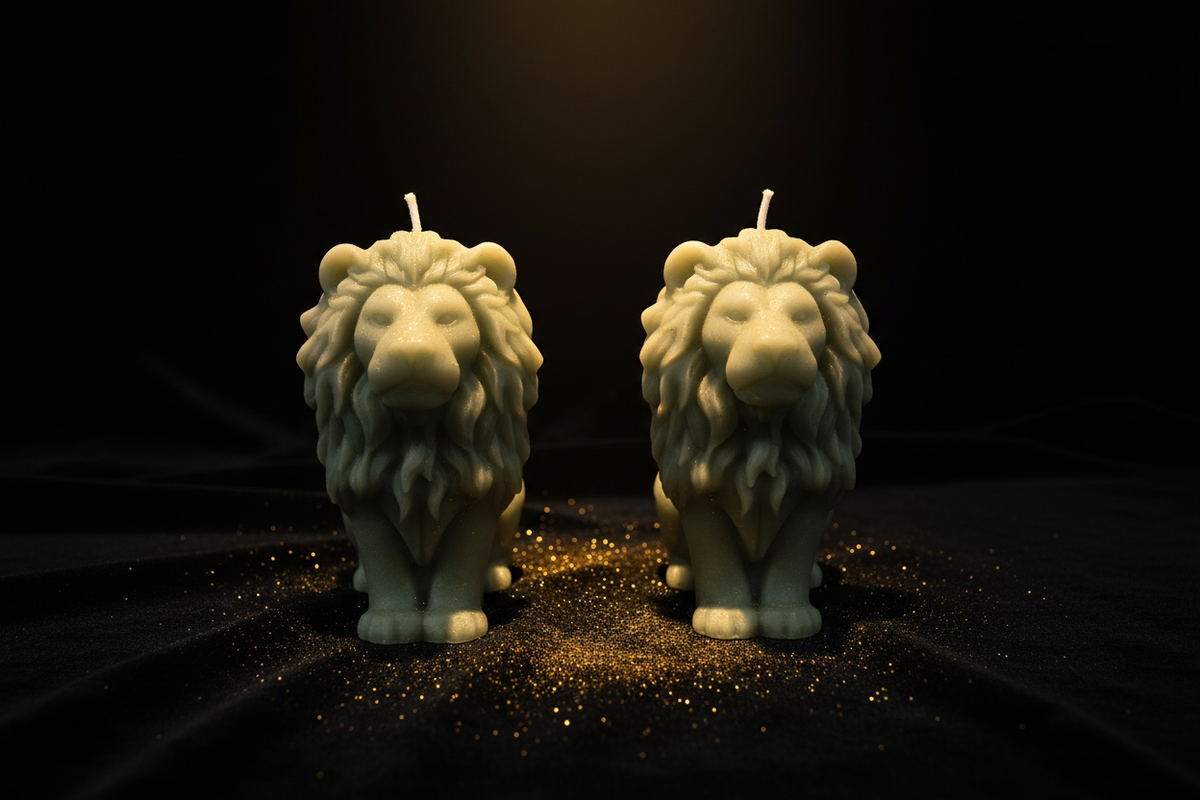 Lion Candles Front Facing Luxury