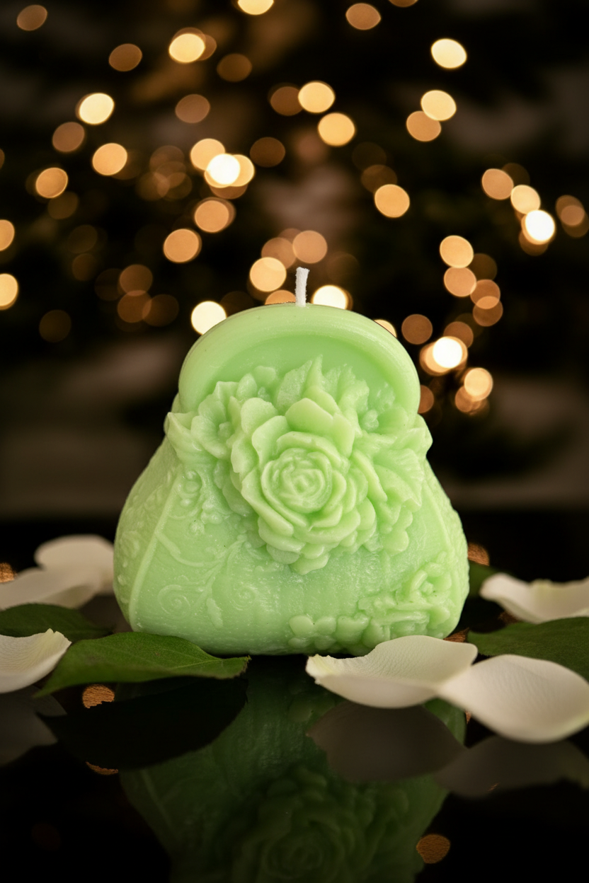 Refined Green Purse Candle