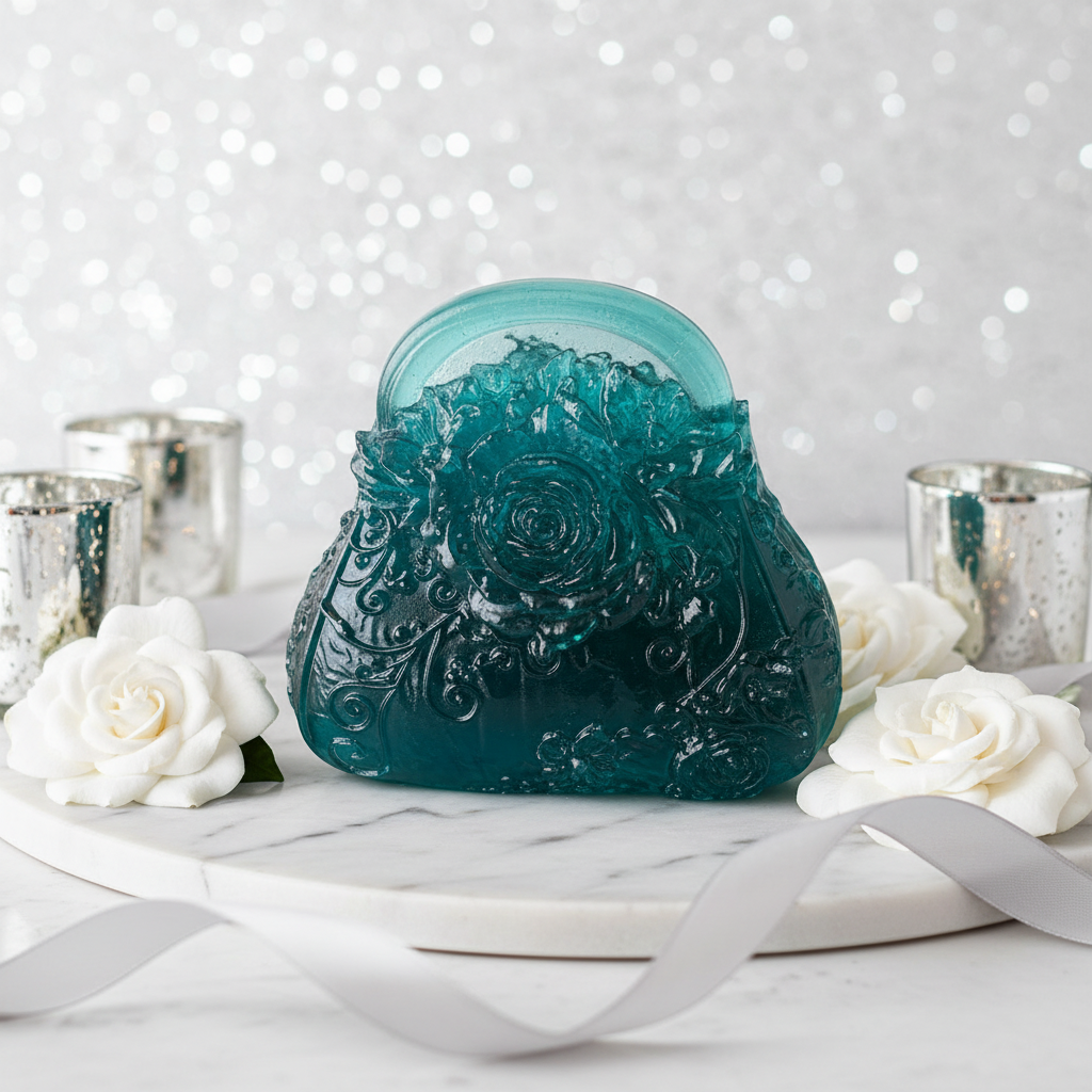 Teal Purse Soap White Marble Styled